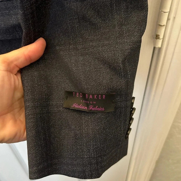 Ted Baker Endurance Black with Purple  Suit Jacket Blazer - Picture 3 of 6